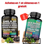 Charger l'image dans la galerie, Le puissant ensemble de suppléments Sea Moss et Shilajit, Ashwagandha, Gingembre renforcé énergie &amp; immunité
