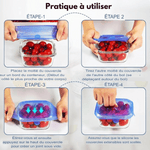Charger l'image dans la galerie, Couvercle de conservation extensible en silicone rond-Lot de 6
