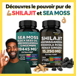 Charger l'image dans la galerie, Le puissant ensemble de suppléments Sea Moss et Shilajit, Ashwagandha, Gingembre renforcé énergie &amp; immunité
