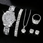 Charger l'image dans la galerie, Ensemble Montre Quartz Luxe et Bijoux 6pcs
