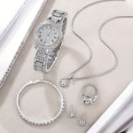 Charger l'image dans la galerie, Ensemble Montre Quartz Luxe et Bijoux 6pcs
